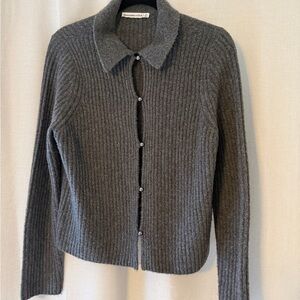 Abercrombie & Fitch Gray Ribbed Cardigan